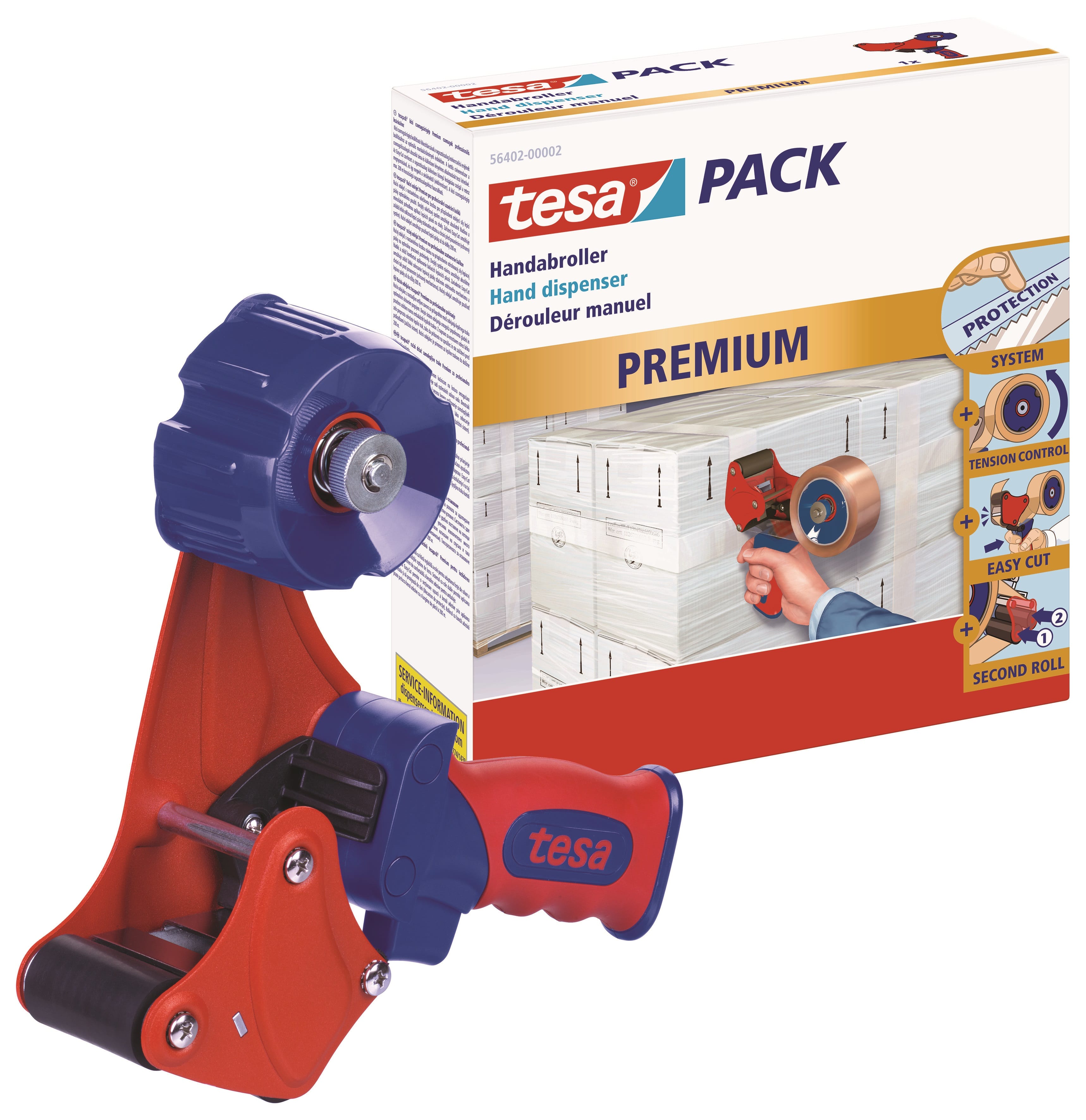 tesa® Handabroller 56402 (Premium Abroller der Spitzenklasse)